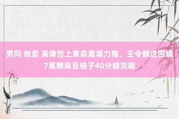 男同 做爱 黃偉哲上東森農場力推、王令麟送回饋　7萬顆麻豆柚子40分鐘完銷