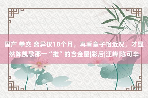 国产 拳交 离异仅10个月，再看章子怡近况，才显然陈凯歌那一“推”的含金量|影后|汪峰|陈可辛